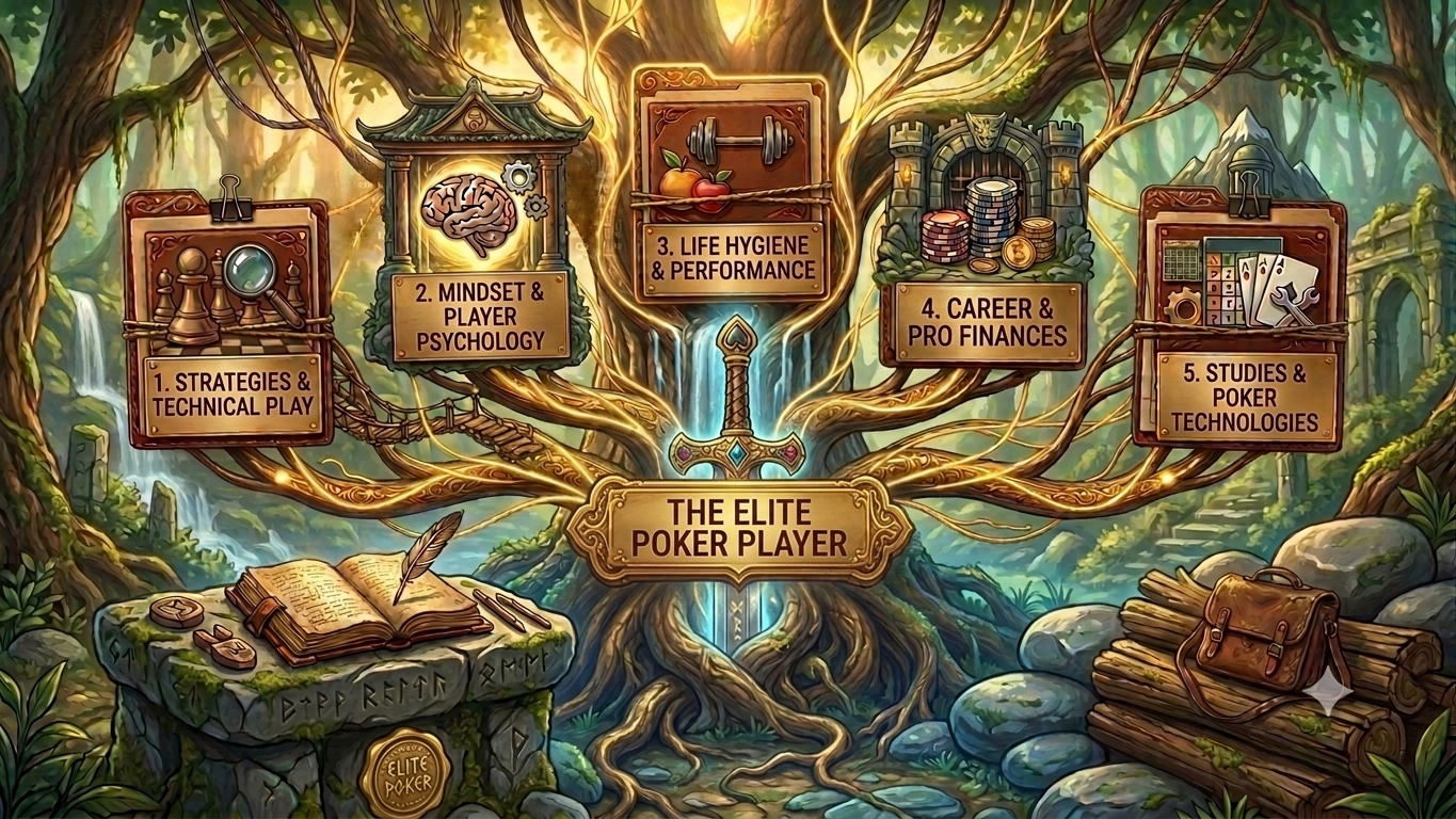Arbre magique de la connaissance du poker avec six branches interactives